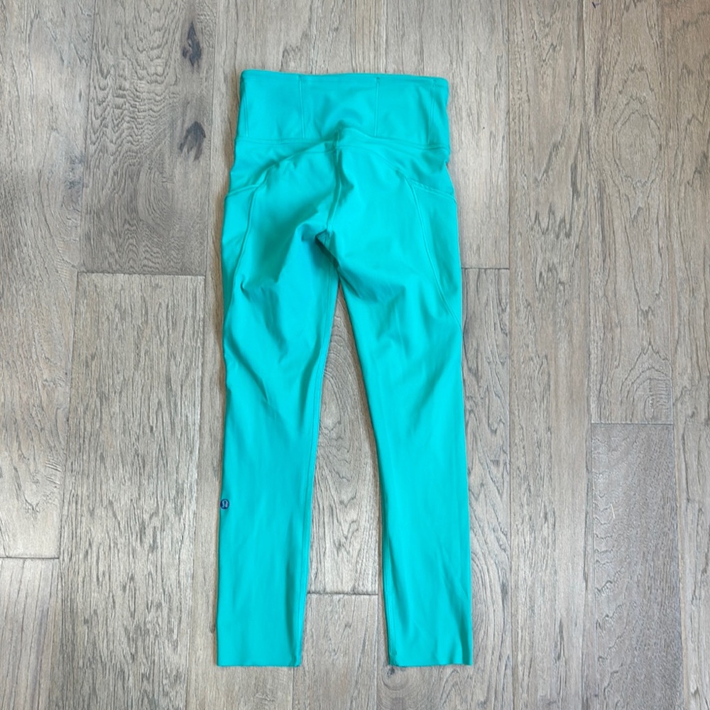 Lululemon Fast and Free High-Rise Crop 23" Maldives Green Size 2 - Picture 7 of 11